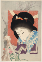 Yamamoto%20Sh%26%23333%3Bun%2C%20%3Cb%3E%3Ci%3E%20Winter%20Peony%2C%20from%20the%20series%20Forms%20of%20Modern%20Beauties%3C%2Fi%3E%3C%2Fb%3E%2C%201909%2C%20color%20woodblock%20print%20with%20embossing%20on%20paper%3B%20%26%23333%3Bban%20nishiki-e%3B%20sprinkled%20white%20pages%2C%20Museum%20Purchase%3A%20Margery%20Hoffman%20Smith%20Fund%2C%20%26%23169%3B%20unknown%2C%20research%20required%2C%201996.10